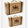 خرید چمدان های چوبی سایز 1 و 2 طرح GO EXPLORE رنگ کرم