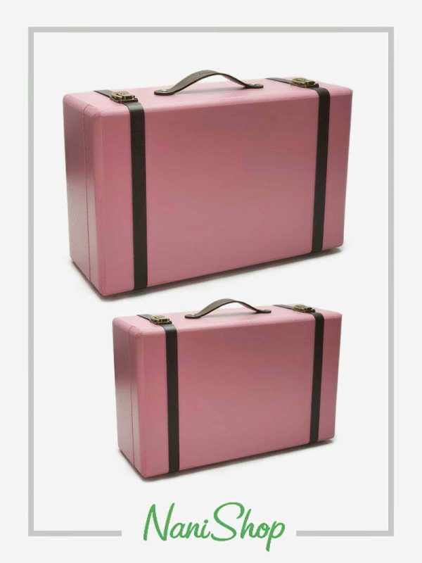 چمدان های چوبی سایز 1 و 2 رنگ صورتی