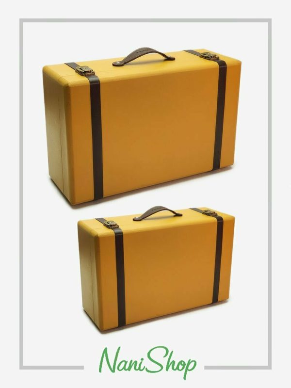 چمدان های چوبی سایز 1 و 2 رنگ خردلی