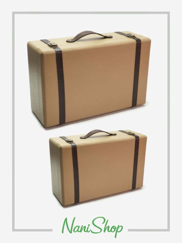 چمدان های چوبی سایز 1 و 2 رنگ کرم