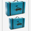 خرید چمدان های چوبی سایز 1 و 2 طرح فولکس عاشق رنگ آبی
