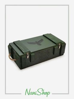 جعبه مهمات سایز بزرگ، آجری و سبز طرح عقاب