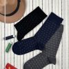 جوراب مردانه ساقدار طرح مربع کوچک برند بارکد