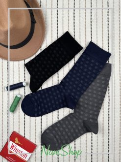 جوراب مردانه ساقدار طرح مربع کوچک برند بارکد