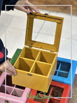 جعبه چوبی در شیشه ای 4 سلولی
