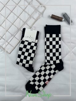 جوراب مردانه ساقدار طرح شطرنجی کبریتی برند چتیک
