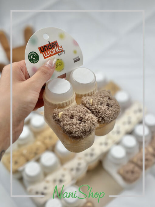 جوراب نوزادی عروسکی طرح خرسی