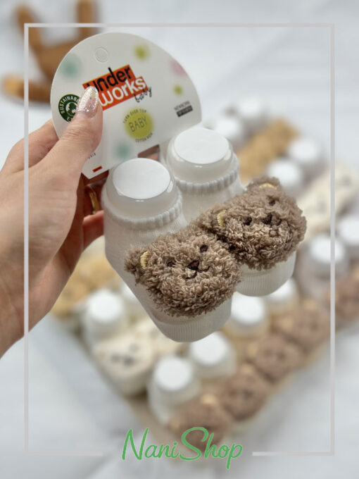 جوراب نوزادی عروسکی طرح خرسی