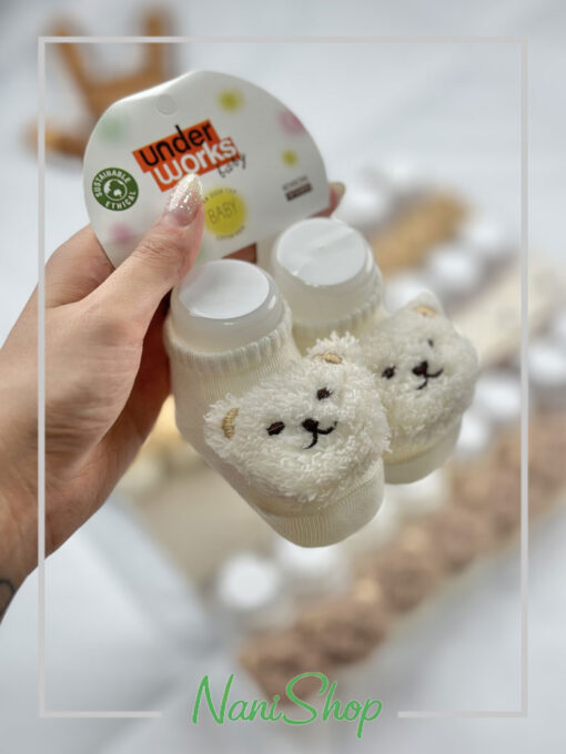 جوراب نوزادی عروسکی طرح خرسی