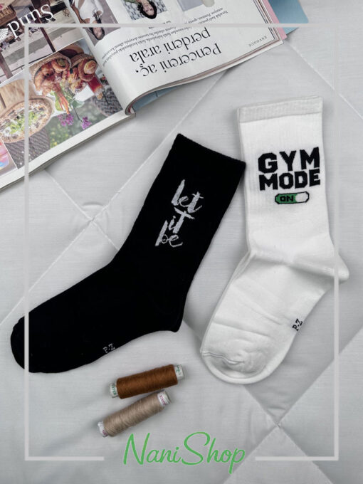 جوراب ساقدار کش انگلیسی طرح GYM MODE برند پاتوک