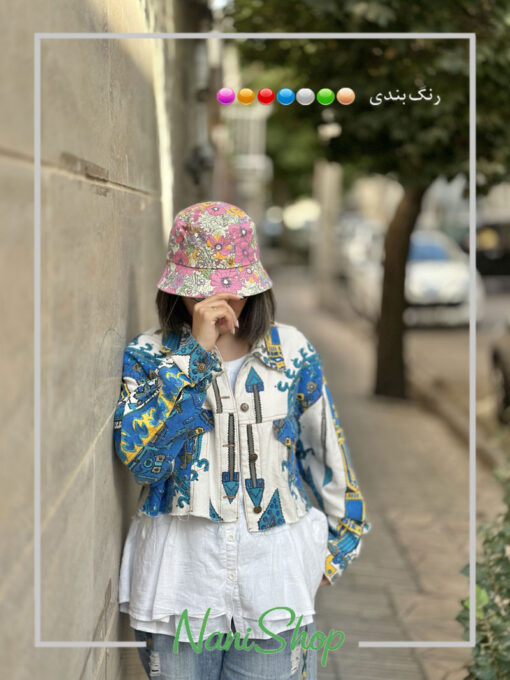 کلاه باکت طرح آلبالو گل گلی