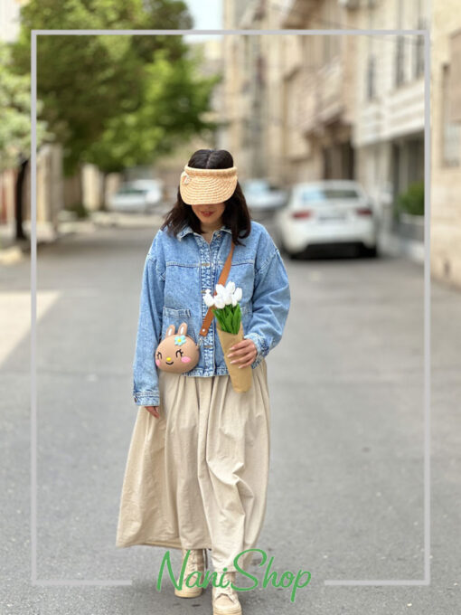 نقاب حصیری گل دار