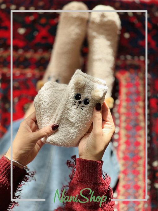 جوراب نیم ساق بوکله طرح پیشی گوش دار