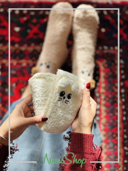 جوراب نیم ساق بوکله طرح پیشی گوش دار