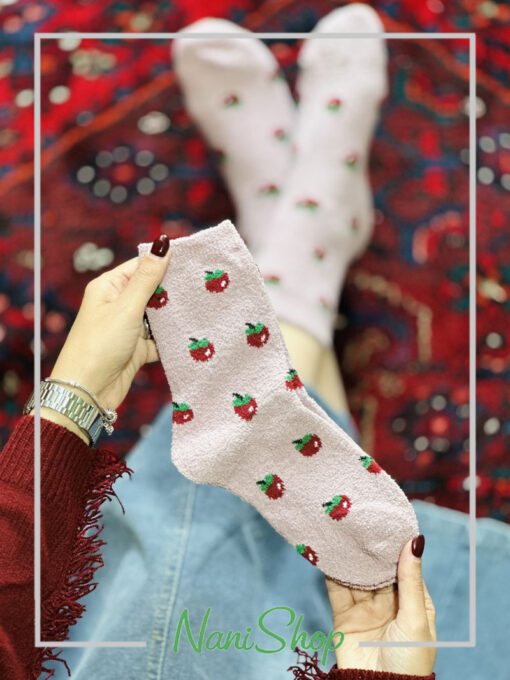 جوراب ساقدار بوکله طرح میوه ای ریز