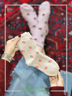 جوراب ساقدار بوکله طرح میوه ای ریز