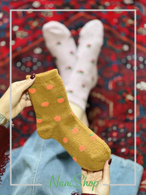 جوراب ساقدار بوکله طرح میوه ای ریز