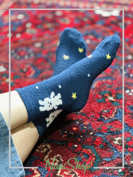جوراب ساقدار بوکله طرح ستاره دار