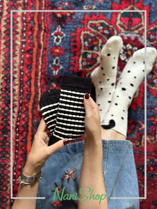جوراب ساقدار برجسته طرح هاپو گوشدار