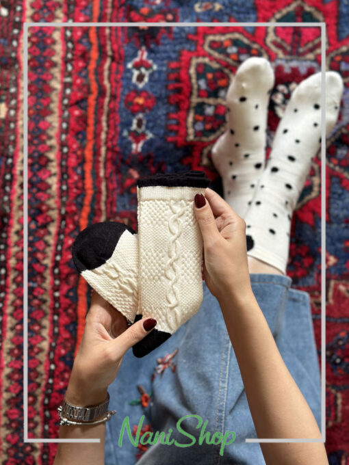 جوراب ساقدار برجسته طرح هاپو گوشدار