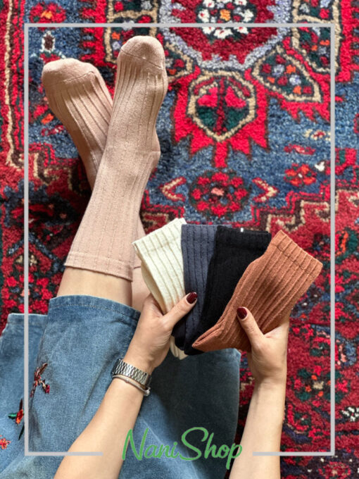 جوراب ساقدار طرح تمام کبریتی ریز
