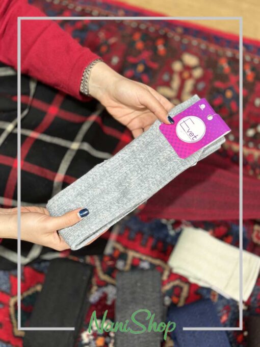 جوراب زیر زانو بافت طرح گندمی