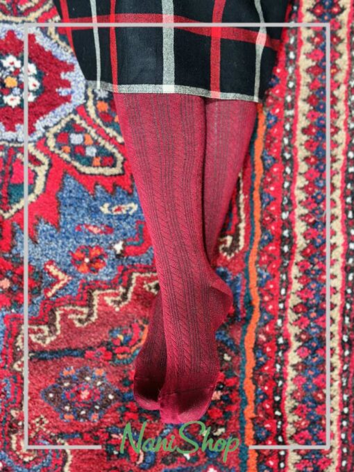 جوراب زیر زانو بافت طرح گندمی
