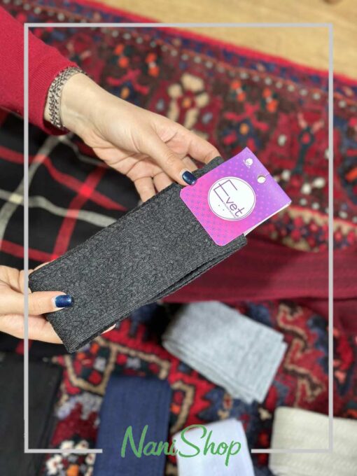 جوراب زیر زانو بافت طرح گندمی
