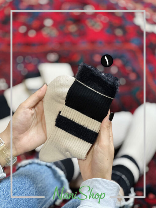 جوراب ساقدار موهری طرح رینگی