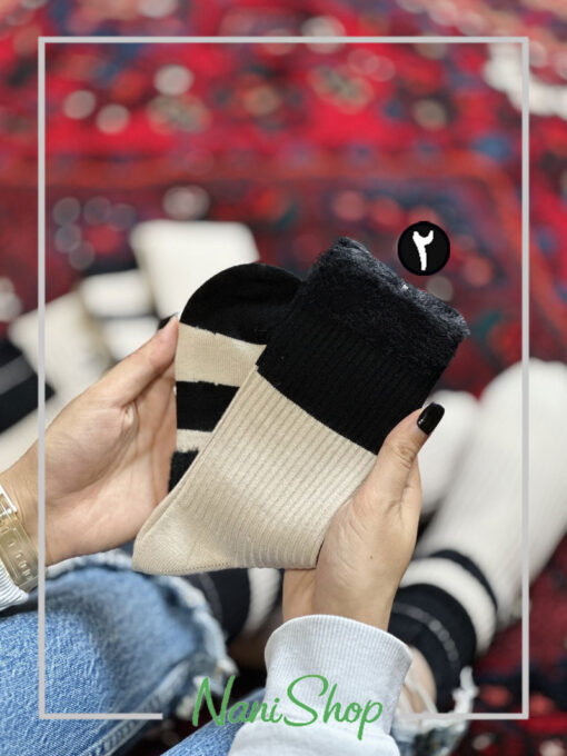 جوراب ساقدار موهری طرح رینگی