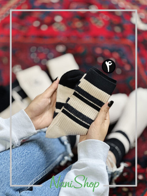 جوراب ساقدار موهری طرح رینگی