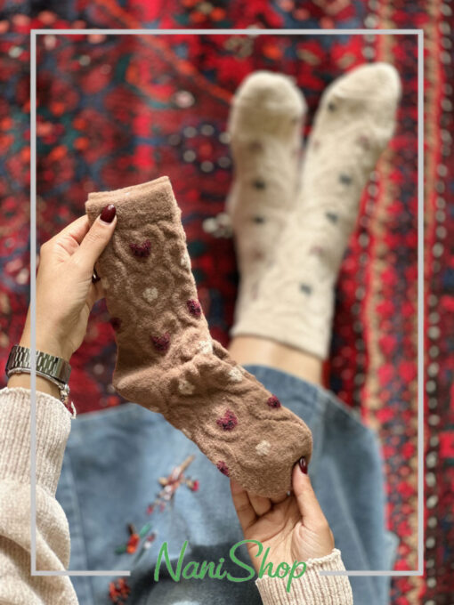 جوراب ساقدار موهری طرح خرس گل گلی کوکوهانا