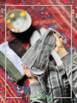 جوراب بالا زانو بافت طرح گندمی