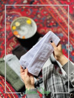 جوراب بالا زانو بافت طرح گندمی