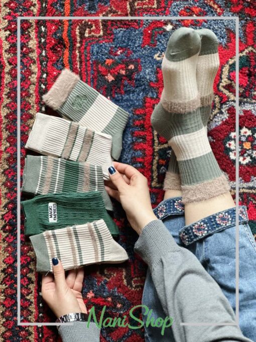 جوراب ساقدار موهردار طرح رینگی MAGIC