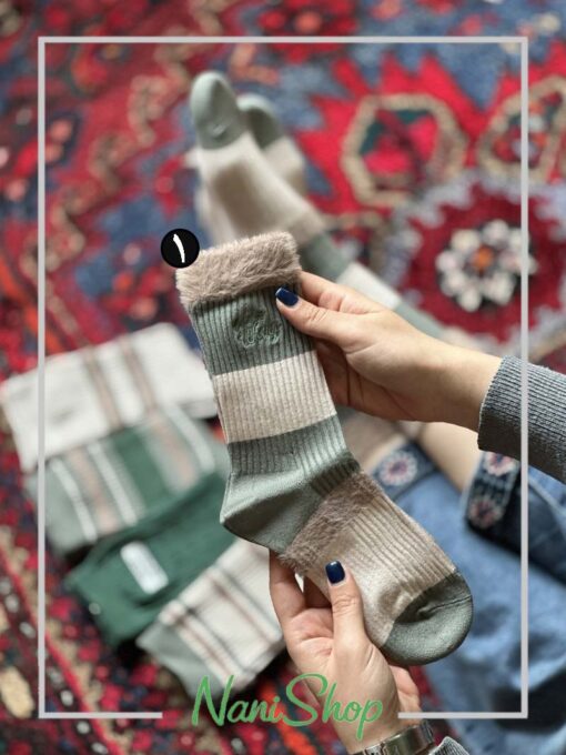 جوراب ساقدار موهردار طرح رینگی MAGIC