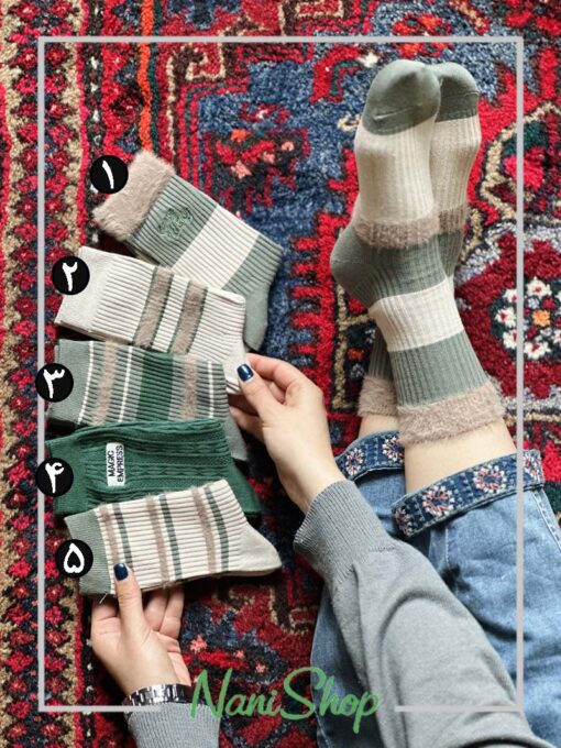 جوراب ساقدار موهردار طرح رینگی MAGIC