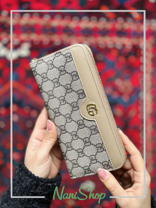 کیف پول برزنتی زیپ دار طرح GD