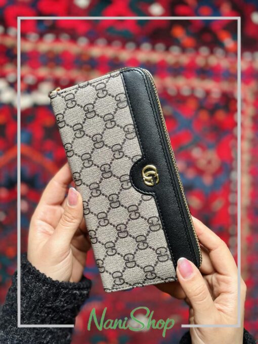 کیف پول برزنتی زیپ دار طرح GD
