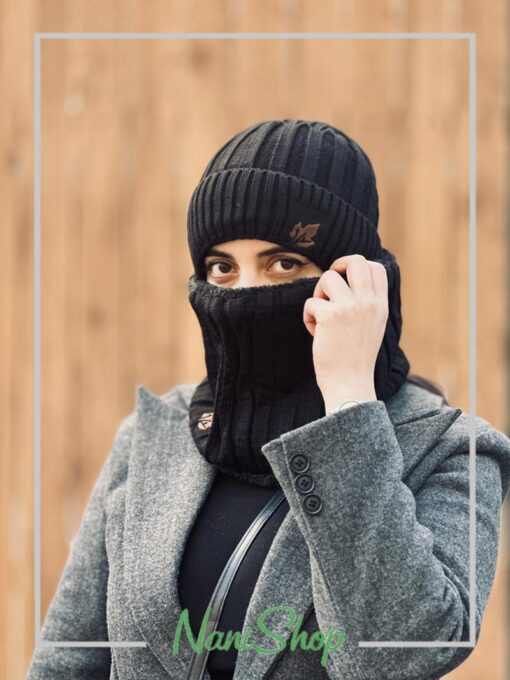 ست شال و کلاه رینگی بافت داخل خز