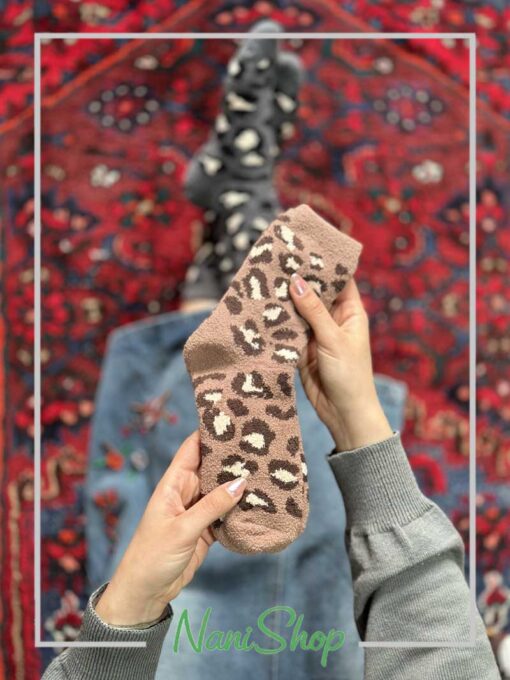 جوراب ساقدار بوکله طرح پلنگی