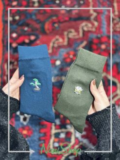جوراب ساقدار مردانه گلدوزی طرح فولکس واگن برند بارکد