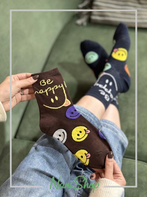 جوراب نیم ساق طرح Be happy برند کوکوهانا
