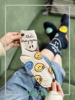 جوراب نیم ساق طرح Be happy برند کوکوهانا