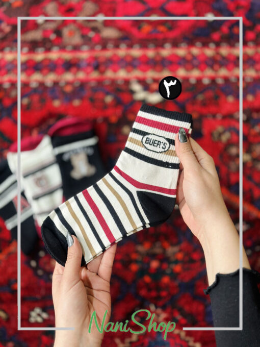 جوراب نیم ساق طرح تدی برجسته