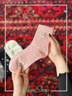 جوراب نیم ساق طرح پاندا خال خالی