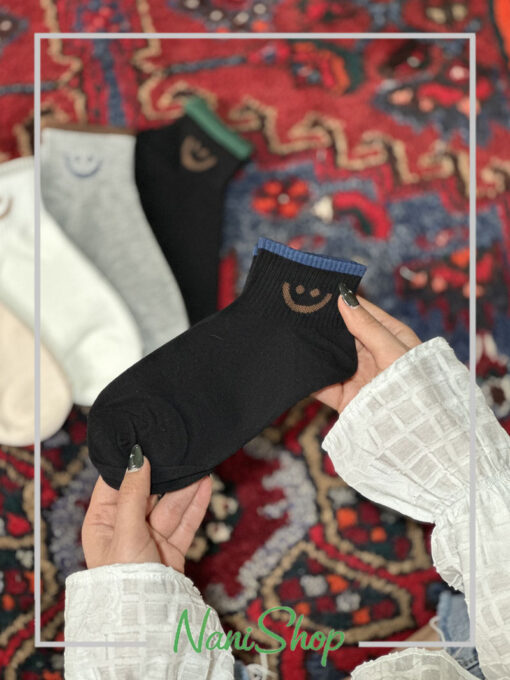 جوراب مچی لبه کبریتی طرح اسمایل