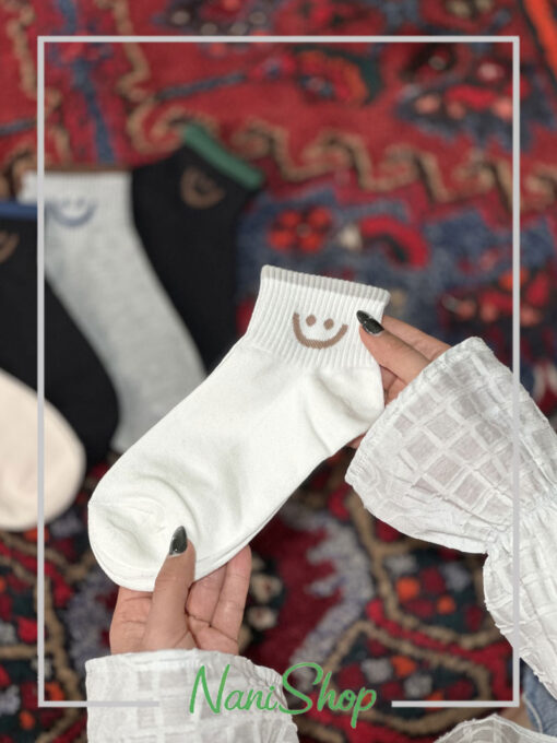 جوراب مچی لبه کبریتی طرح اسمایل
