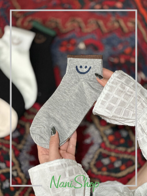 جوراب مچی لبه کبریتی طرح اسمایل
