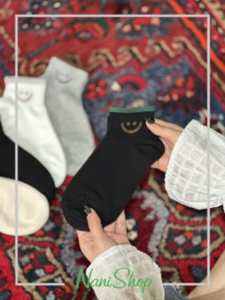 جوراب مچی لبه کبریتی طرح اسمایل